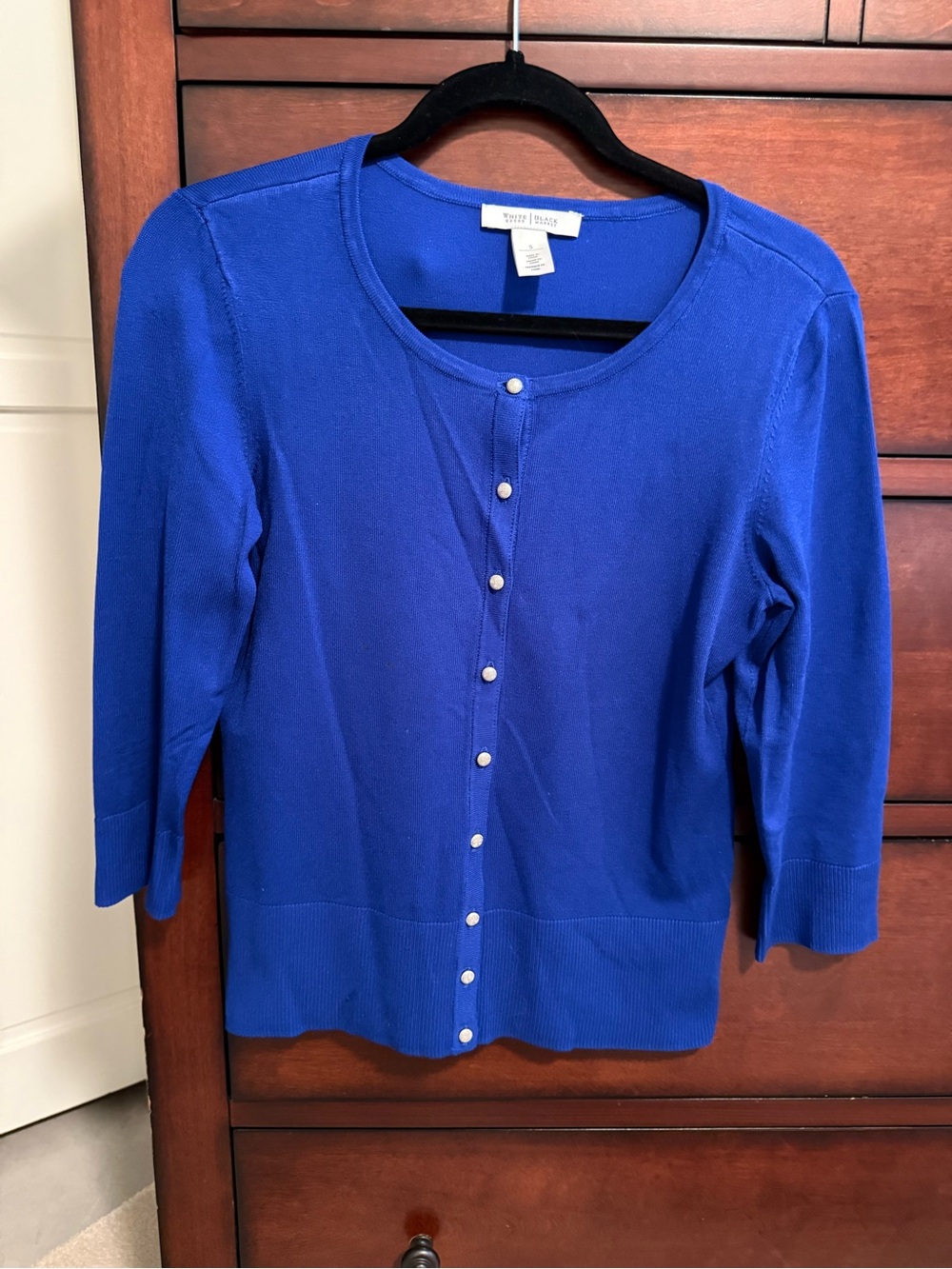 White House Black Market Cobalt Blue Button-Up Cardigan
